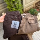 شلوار فلر بگ کتان قهوه ای شلوار فلر بگ کتان قهوه ای