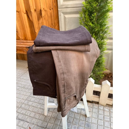 شلوار فلر بگ کتان قهوه ای شلوار فلر بگ کتان قهوه ای