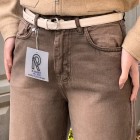 شلوار فلر بگ کتان قهوه ای شلوار فلر بگ کتان قهوه ای