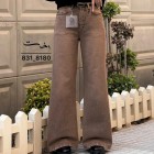 شلوار فلر بگ کتان قهوه ای شلوار فلر بگ کتان قهوه ای