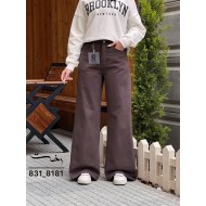 شلوار فلر بگ کتان قهوه ای شلوار فلر بگ کتان قهوه ای