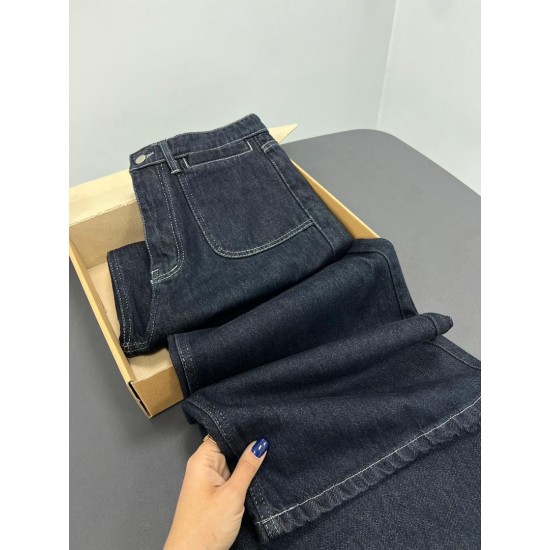 شلوار soft جین آبی جیب جلو شلوار soft جین آبی جیب جلو