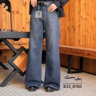 شلوار soft جین آبی جیب جلو