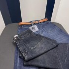 شلوار soft جین آبی جیب جلو