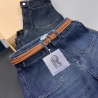 شلوار soft جین آبی جیب جلو