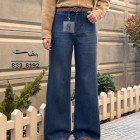 شلوار soft جین آبی جیب جلو