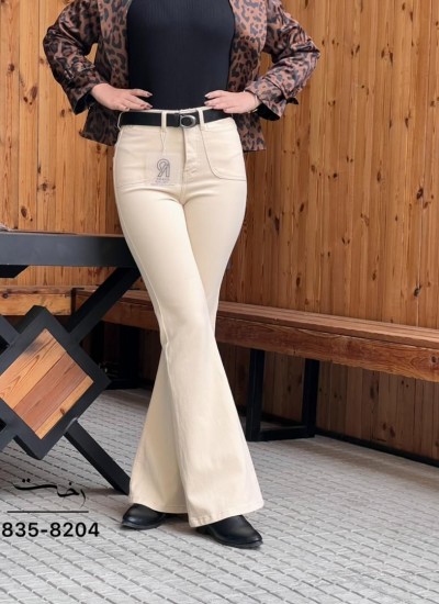 شلوار بوتکات کتان جیب هلالی