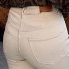 شلوار بوتکات کتان جیب هلالی