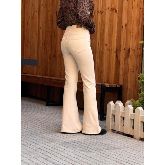 شلوار بوتکات کتان جیب هلالی