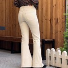 شلوار بوتکات کتان جیب هلالی