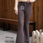 شلوار بوتکات کتان جیب هلالی