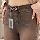 شلوار بوتکات کتان جیب هلالی