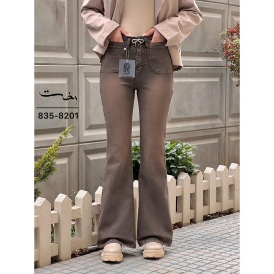 شلوار بوتکات کتان جیب هلالی