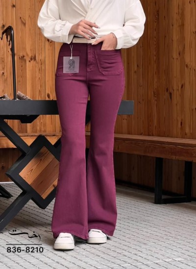 شلوار بوتکات کتان جلو جیب