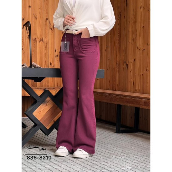 شلوار بوتکات کتان جلو جیب