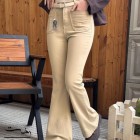 شلوار بوتکات کتان جلو جیب