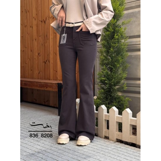 شلوار بوتکات کتان جلو جیب