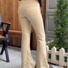 شلوار بوتکات کتان جلو جیب