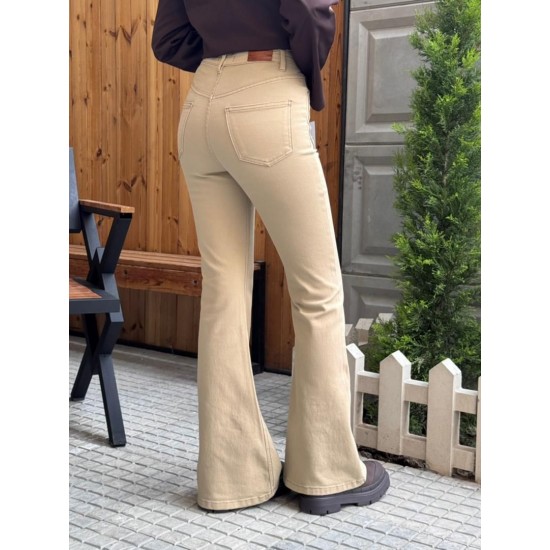 شلوار بوتکات کتان جلو جیب