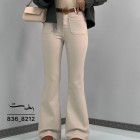 شلوار بوتکات کتان جلو جیب