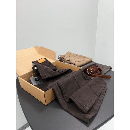 شلوار بوتکات کتان جلو دوخت