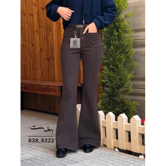 شلوار بوتکات کتان جلو دوخت