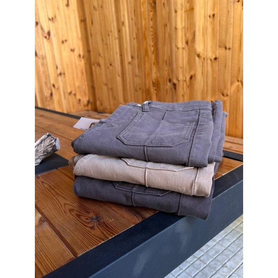 شلوار بوتکات کتان جلو دوخت