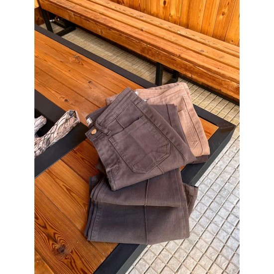 شلوار بوتکات کتان جلو دوخت