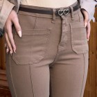 شلوار بوتکات کتان جلو دوخت