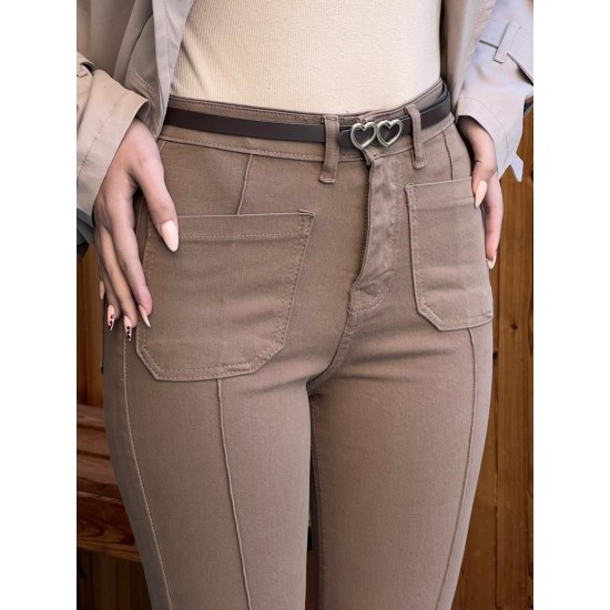 شلوار بوتکات کتان جلو دوخت