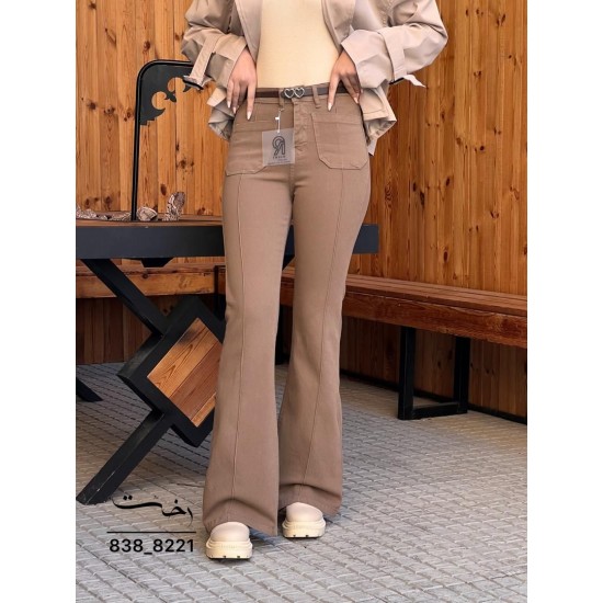 شلوار بوتکات کتان جلو دوخت