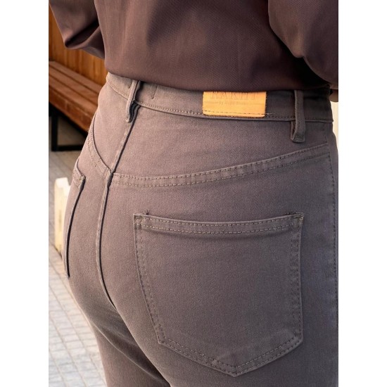 شلوار بوتکات کتان جلو دوخت