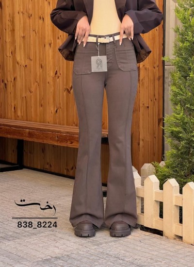 شلوار بوتکات کتان جلو دوخت