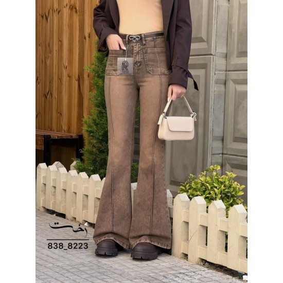 شلوار بوتکات کتان جلو دوخت