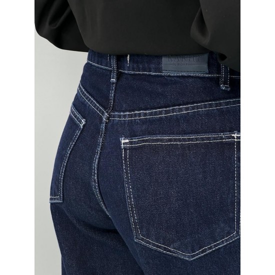 شلوار فلر بگ جین آبی دو جیب شلوار فلر بگ جین آبی دو جیب