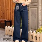 شلوار فلر بگ جین آبی دو جیب شلوار فلر بگ جین آبی دو جیب