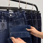 شلوار رگولار جین آبی جلو دوخت شلوار رگولار جین آبی جلو دوخت