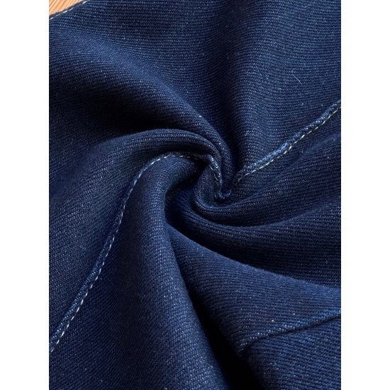 شلوار فلر بگ جین آبی جلو دوخت