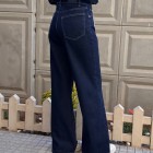 شلوار فلر بگ جین آبی جلو دوخت