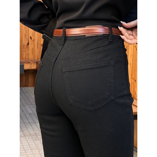 شلوار بوتکات جین مشکی و ذغالی جلو جیب