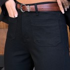 شلوار بوتکات جین مشکی و ذغالی جلو جیب