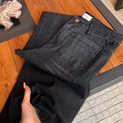 شلوار بوتکات جین مشکی و ذغالی جلو جیب