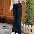 شلوار بوتکات جین مشکی و ذغالی جلو جیب