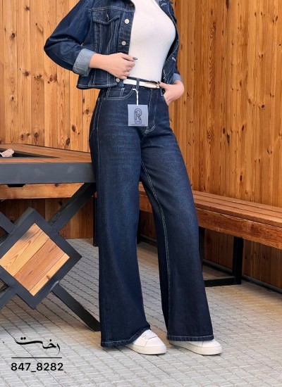 شلوار فلر بگ جین آبی