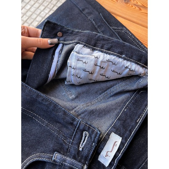 شلوار فلر بگ جین آبی