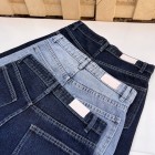 شلوار فلر بگ جین آبی جیب هلالی