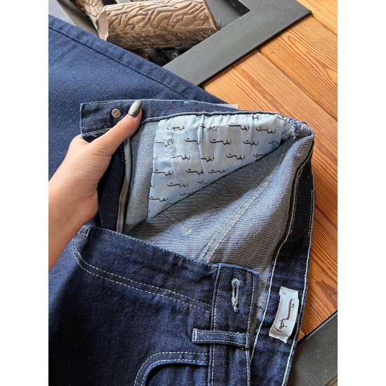 شلوار واید کات جین آبی مارسلا