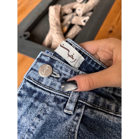 شلوار واید کات جین آبی مارسلا