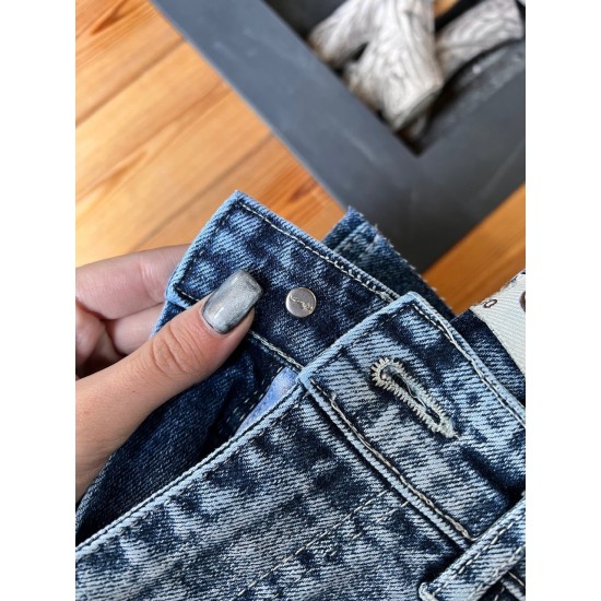 شلوار واید کات جین آبی مارسلا