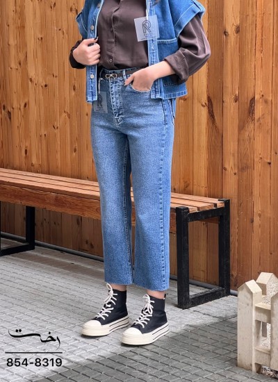 شلوار واید کات جین آبی مارسلا